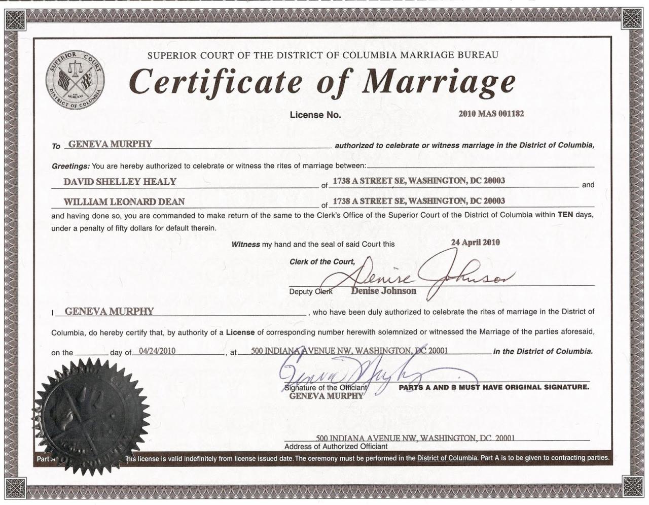 Las Vegas Marriage Certificate - Online Shop